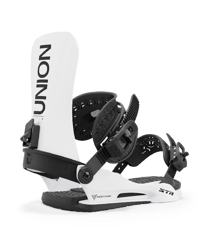 Union STR Snowboard Bindings, Men's Medium (US 8-10), White New 2025