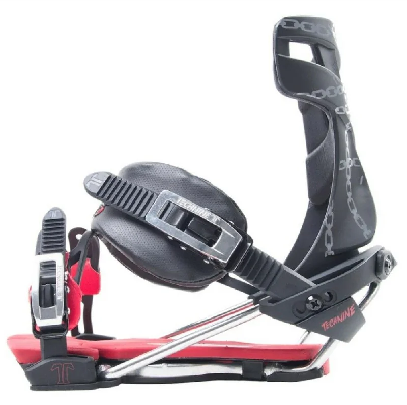 Technine Pro Niner T9 ID Team Snowboard Bindings Men's Medium (US 6-8) Black Red