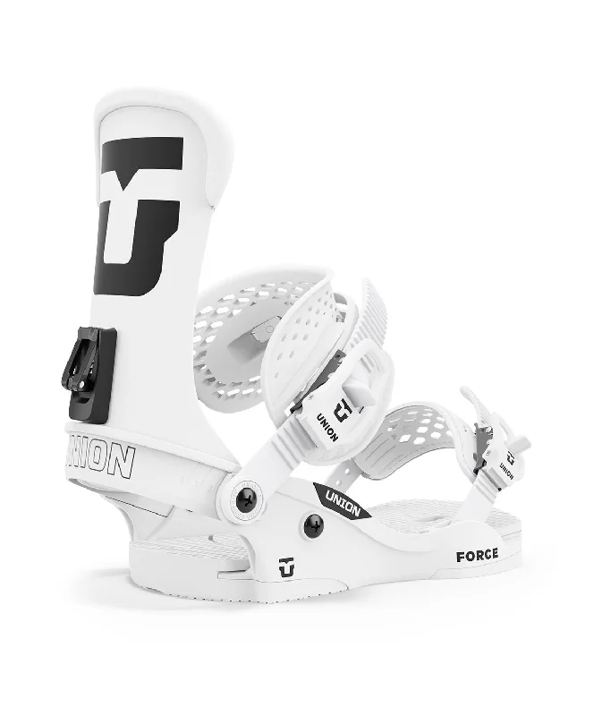 Union Force Classic Snowboard Bindings, Men's Medium (US 8-10), White New 2025