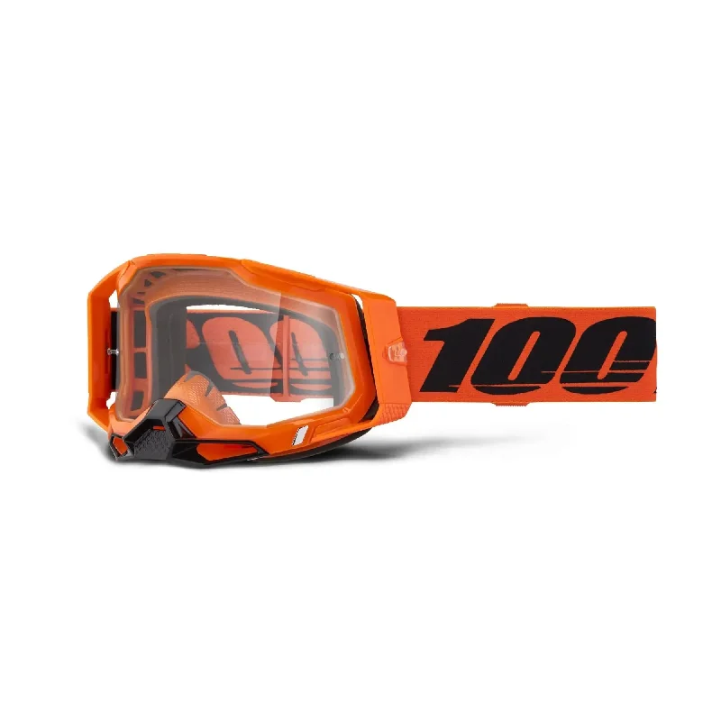 100% Racecraft 2 Goggles Neon Orange / Clear Lens