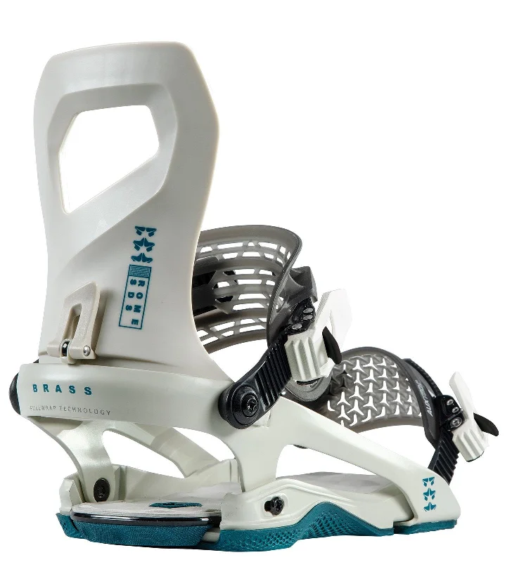 Rome Brass Snowboard Bindings, Small (Womens US 6.5 - 8.5), Bone White New 2023