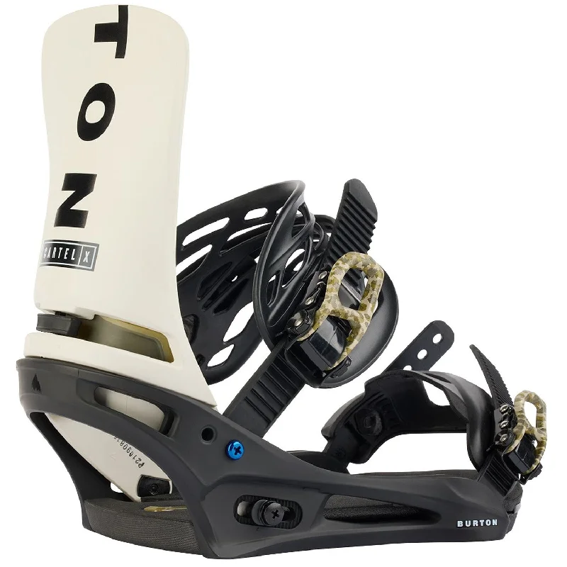 Burton Cartel X Mens Snowboard Bindings Black / Stout White / Logo