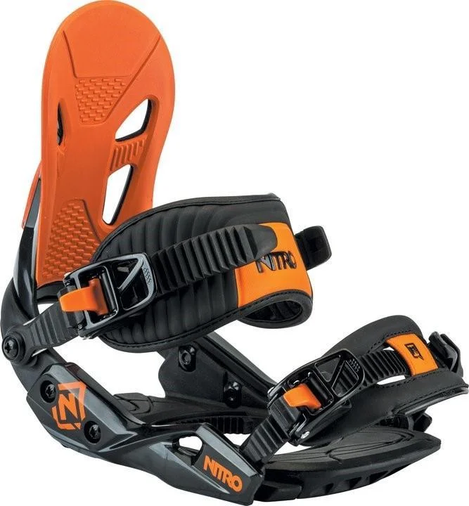 Nitro Rental Snowboard Bindings Small/Medium Black and Orange US 5.0 - 8.5