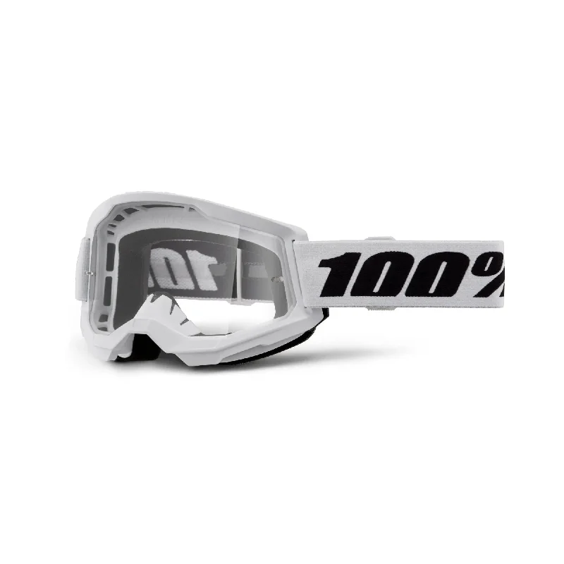 100% Strata 2 Goggles White / Clear Lens