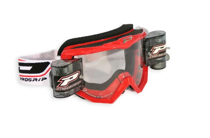 Pro Grip Goggles MX / Enduro With Roll Off Red 3208 Lens Clear