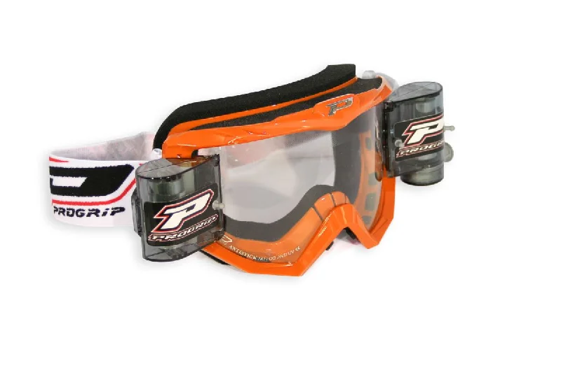 Pro Grip Goggles MX / Enduro With Roll Off Orange 3208 Lens Clear