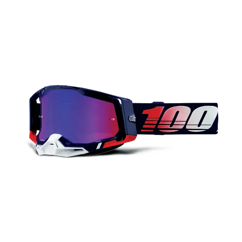 100% Racecraft 2 Goggles Republic / Mirror Red/Blue Lens