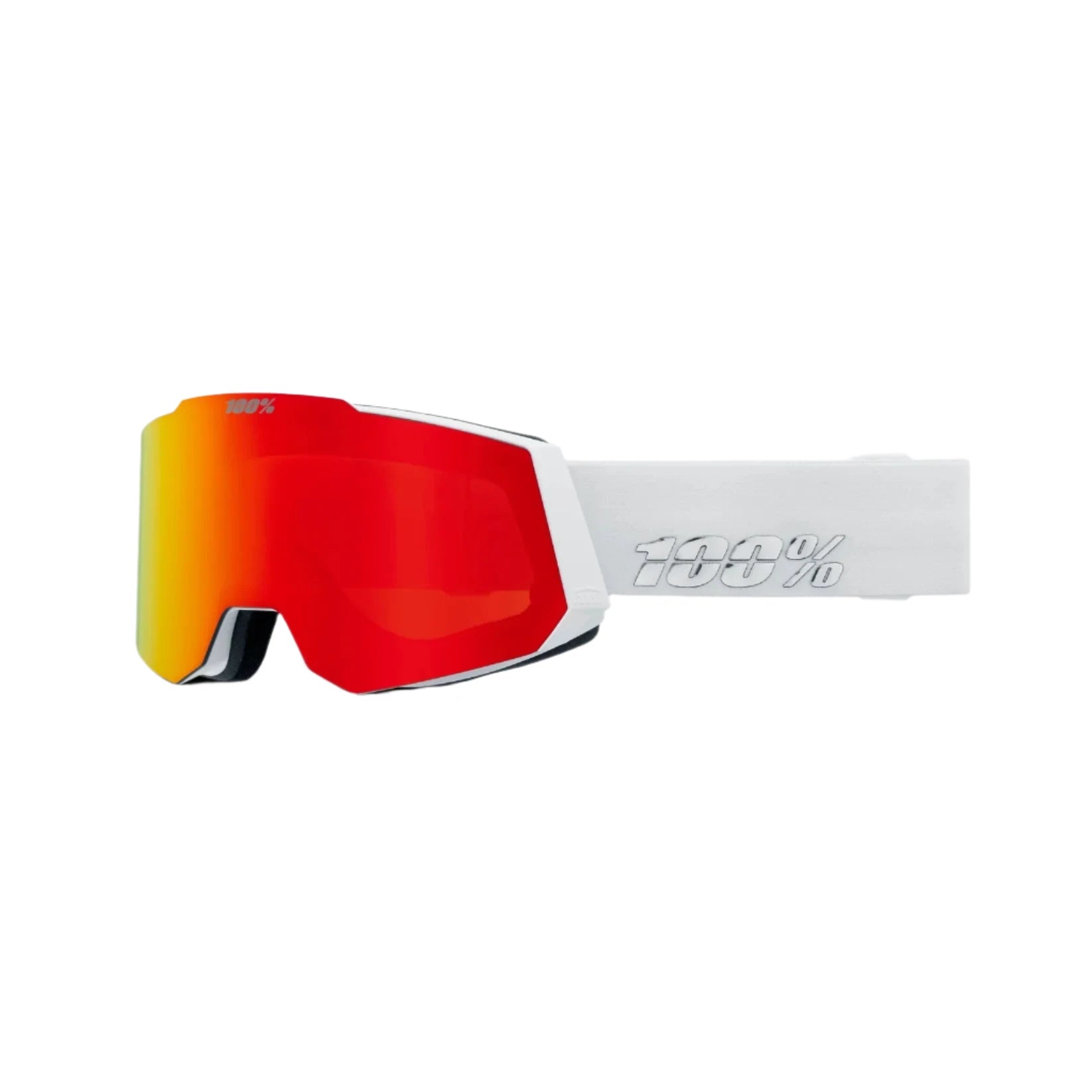 100% Snowcraft White - HiPER Red Mirror + HiPER Pink/Turquoise Mirror Snow Goggle