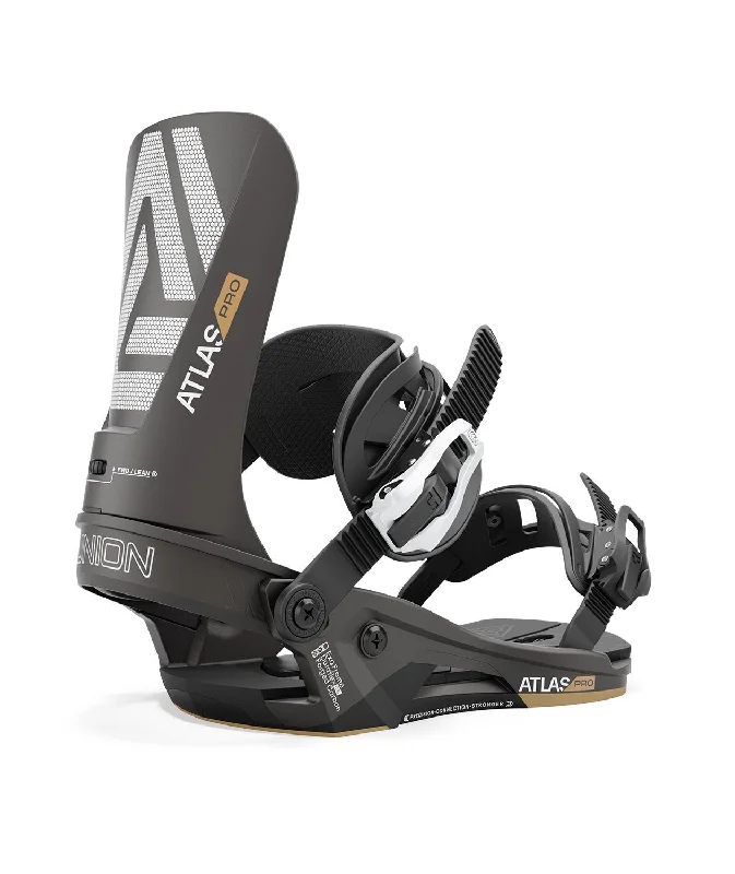 Union Atlas Pro Snowboard Bindings Men's Large US 10.5-13 Metallic Black New