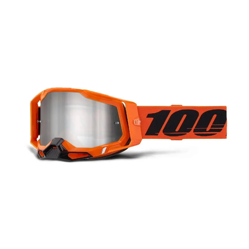 100% Racecraft 2 Goggles Neon Orange / Mirror Silver Flash Lens