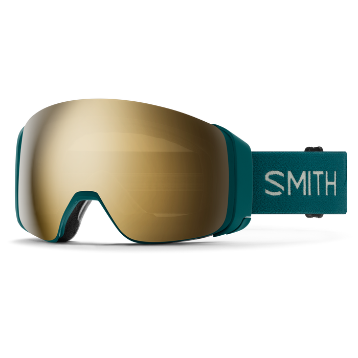 SMITH 4D MAG Malachite - ChromaPop Sun Black Gold Mirror + ChromaPop Storm Blue Sensor Mirror Snow Goggle