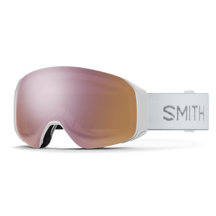 SMITH 4D Mag S White Chunky Knit - ChromaPop Everyday Gold Mirror + ChromaPop Storm Rose Flash Snow Goggle