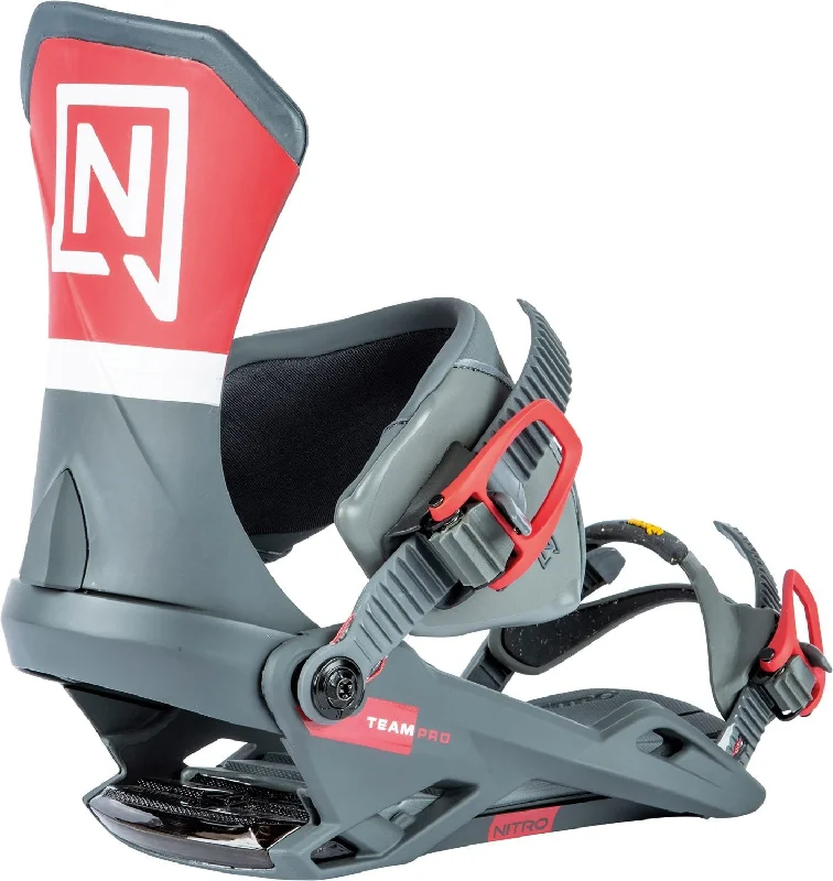 Nitro Team Pro Snowboard Bindings Large (US Men's 11-14) OG Grey New 2024