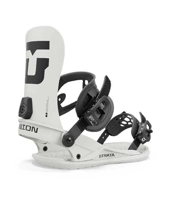 Union Strata Snowboard Bindings, Men's Medium (US 8-10), Bone White New 2025