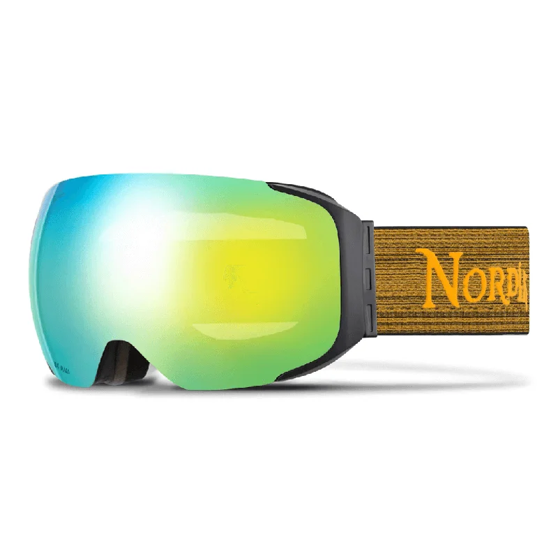 Anti-Fog OTG Gold Green Ski Goggles