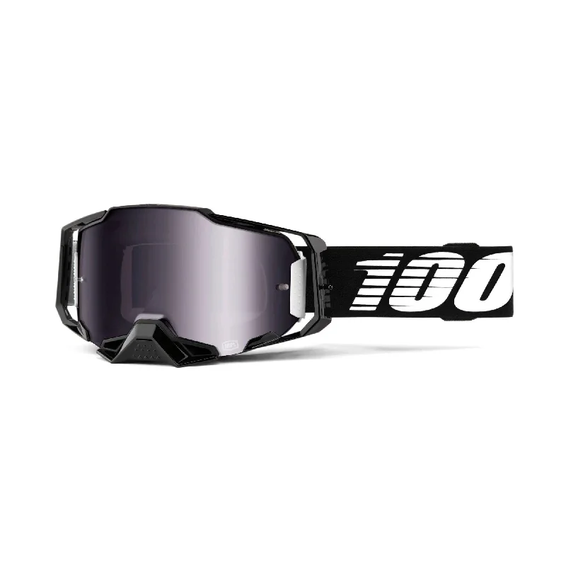 100% Armega Goggles Black Essential / Silver Mirror Lens