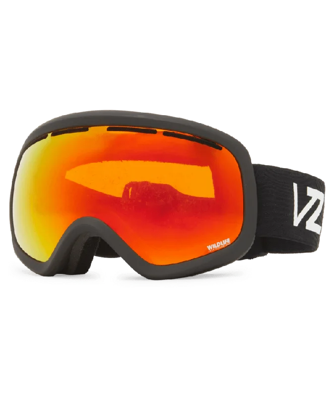 VONZIPPER Skylab Black Satin - Wildlife Fire Chrome + Low Light Snow Goggle