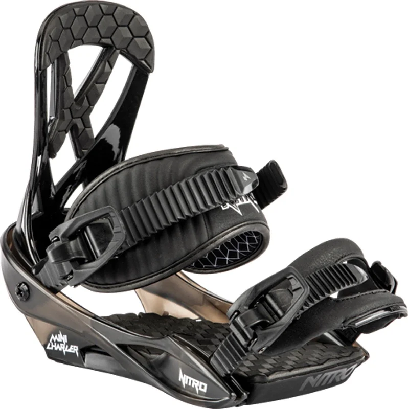 Nitro Mini Charger Youth Snowboard Bindings Small/Medium (US 3 - 6.5) Black