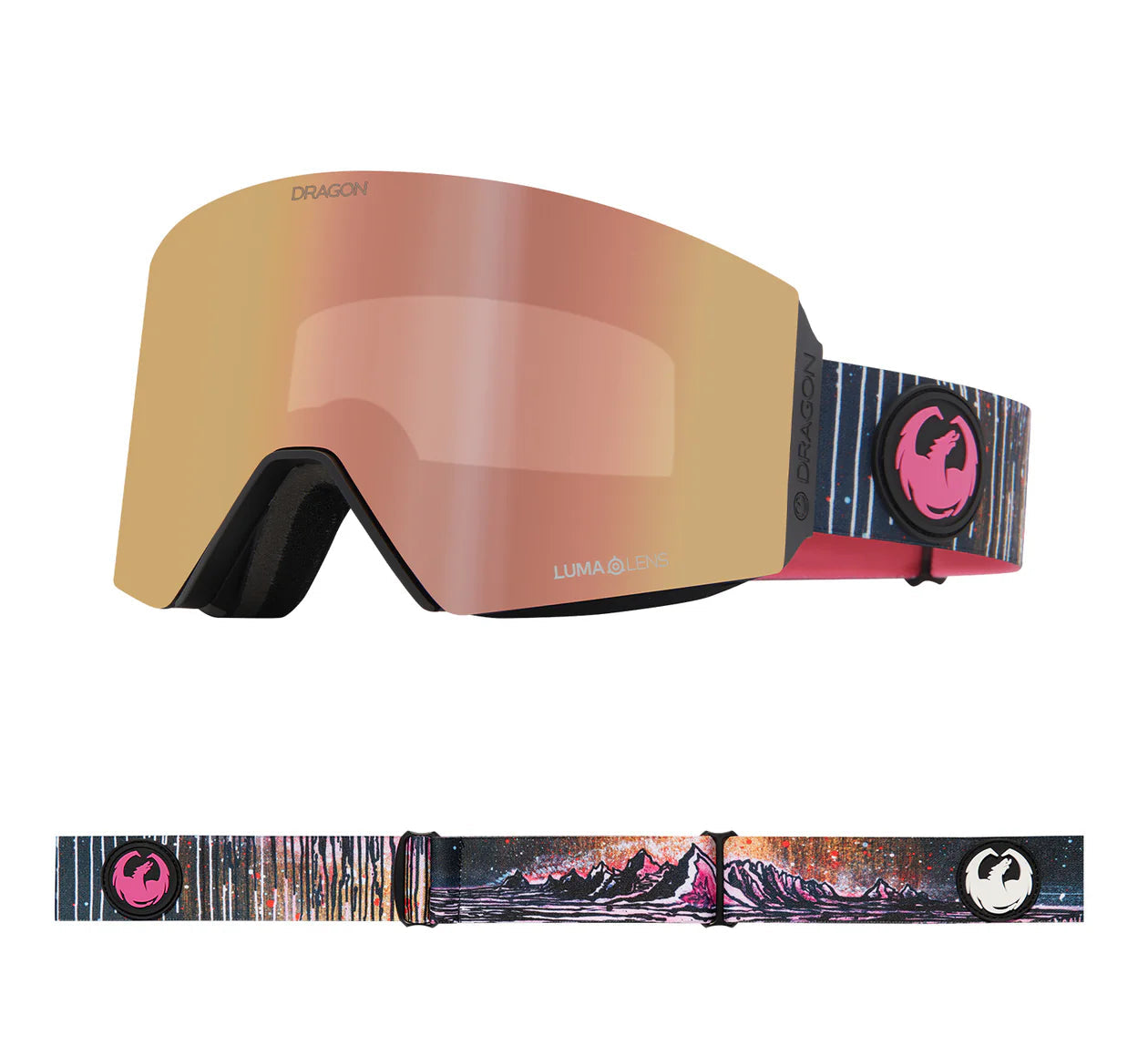 DRAGON RVX MAG OTG Bryan Iguchi - Lumalens Rose Gold Ion + Lumalens Midnight Snow Goggle