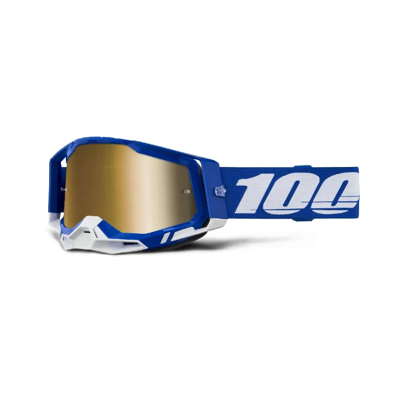 100% Racecraft 2 Goggles Blue / Mirror True Gold Lens