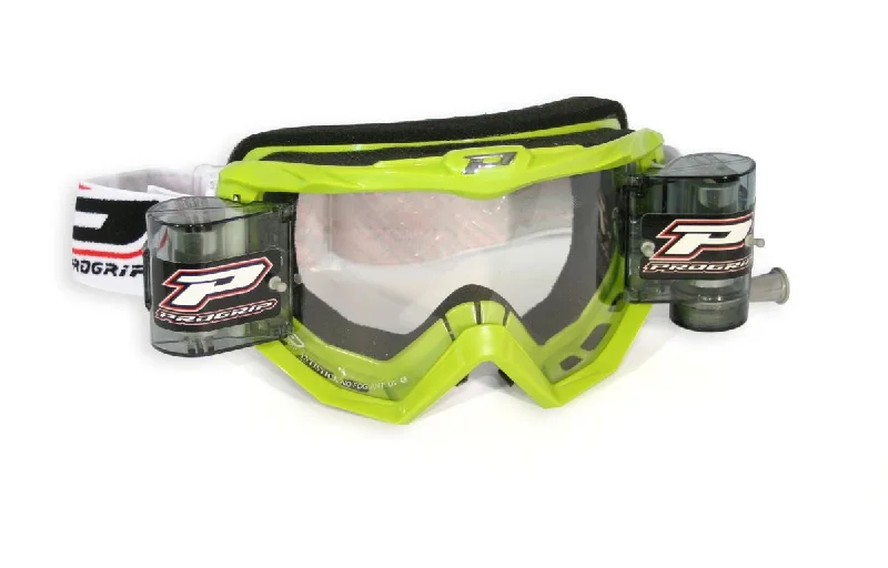 Pro Grip Goggles MX / Enduro With Roll Off Green 3208 Lens Clear