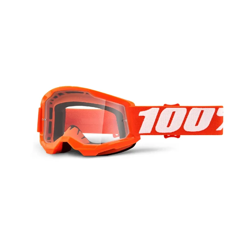 100% Strata 2 Youth Goggles Orange / Clear Lens