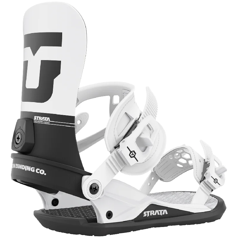 Union Strata Mens Snowboard Bindings (Team High Back) White