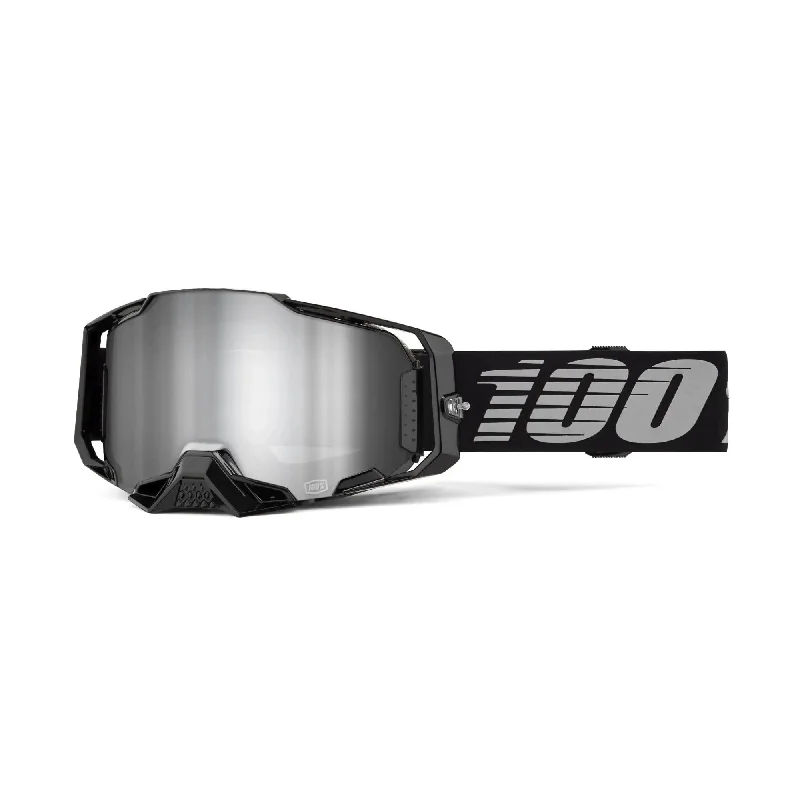 100% Armega Goggles Black / Mirror Silver Lens