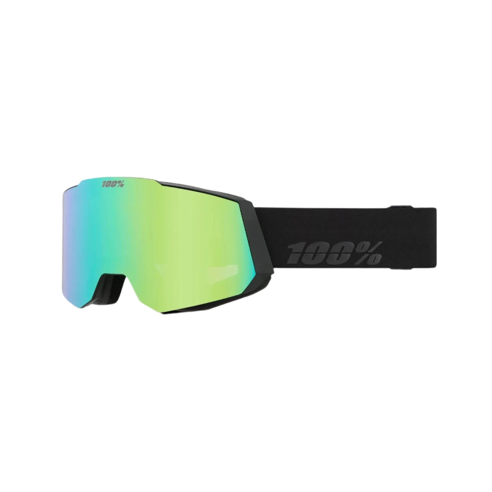 100% Snowcraft Black - HiPER Green Mirror + HiPER Turquoise Mirror Snow Goggle