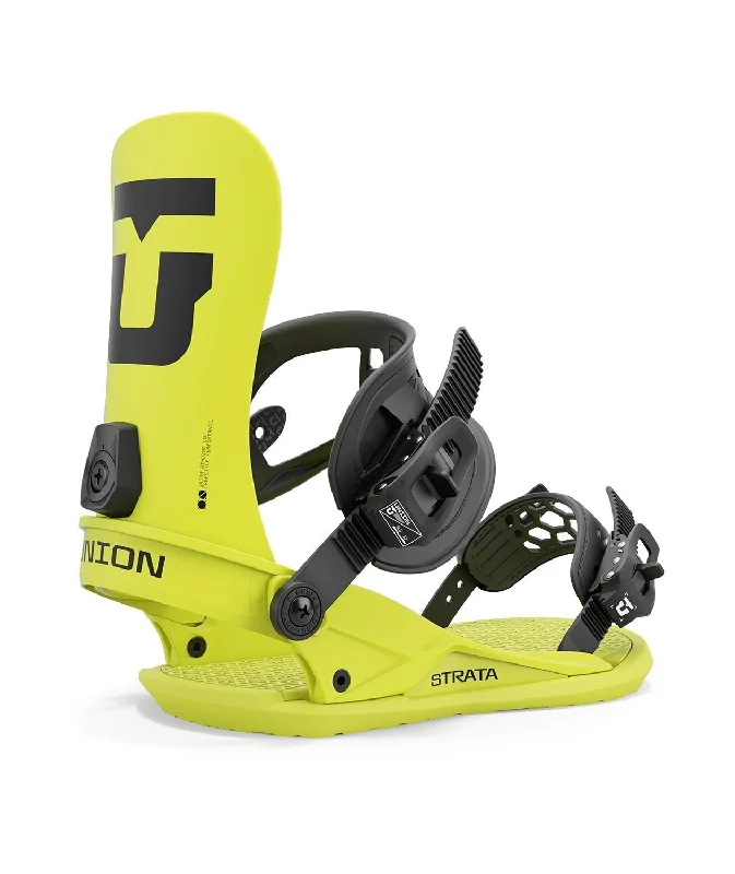 Union Strata Snowboard Bindings Men's Large (US 10.5-13) Acid Green New 2025