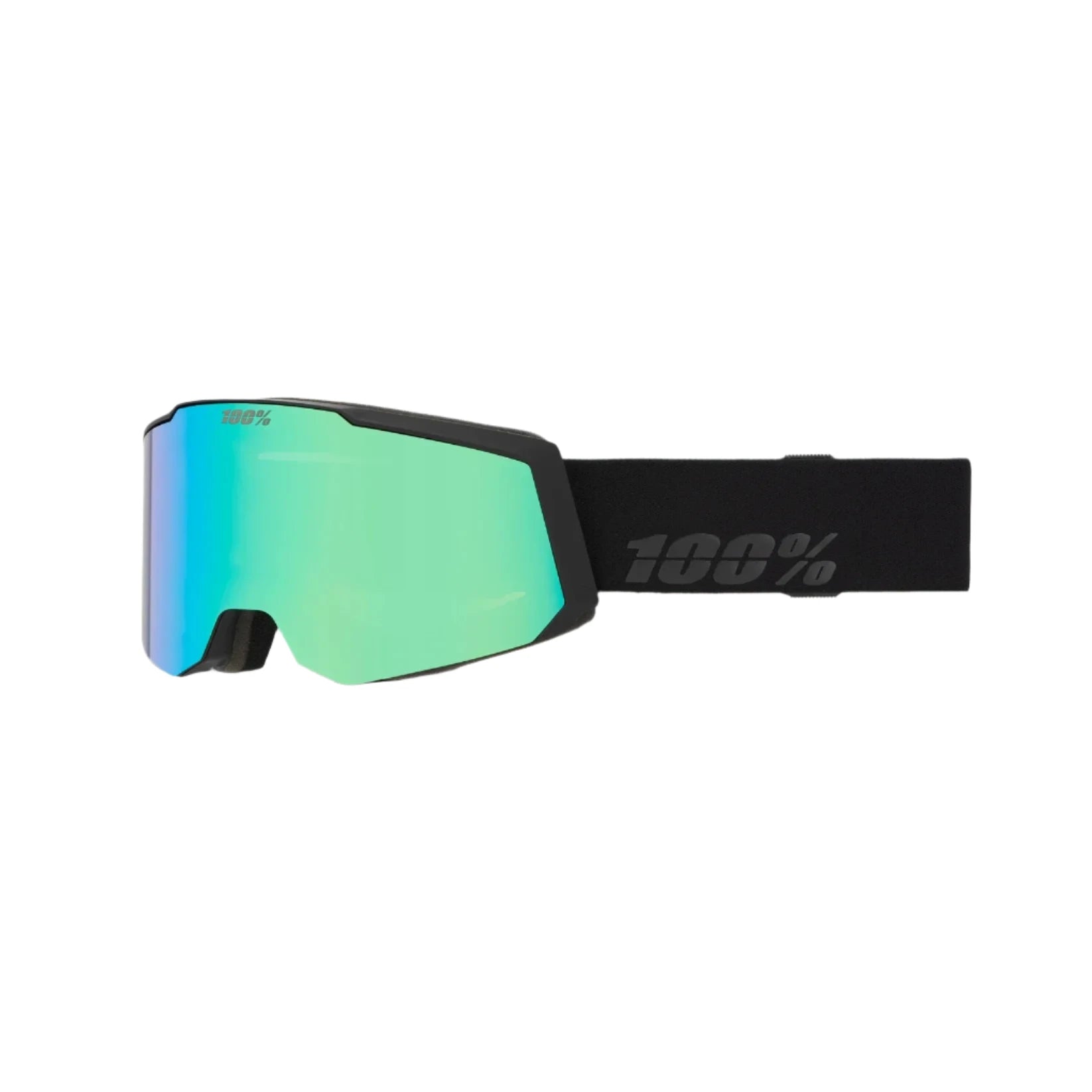 100% Snowcraft S Black - HiPER Green Mirror + HiPER Turquoise Mirror Snow Goggle