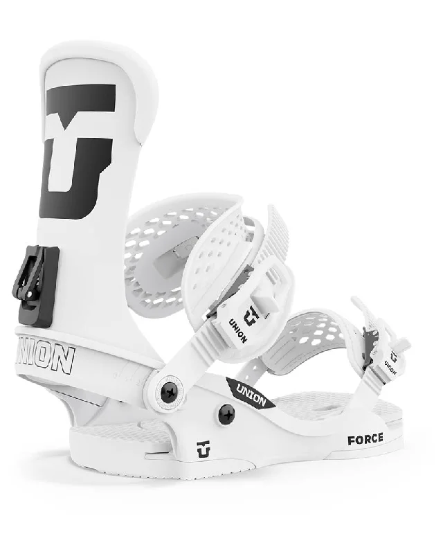 Force Classic Snowboard Bindings - White (Team) 2025