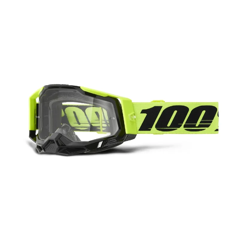 100% Racecraft 2 Goggles Neon Yellow / Clear Lens