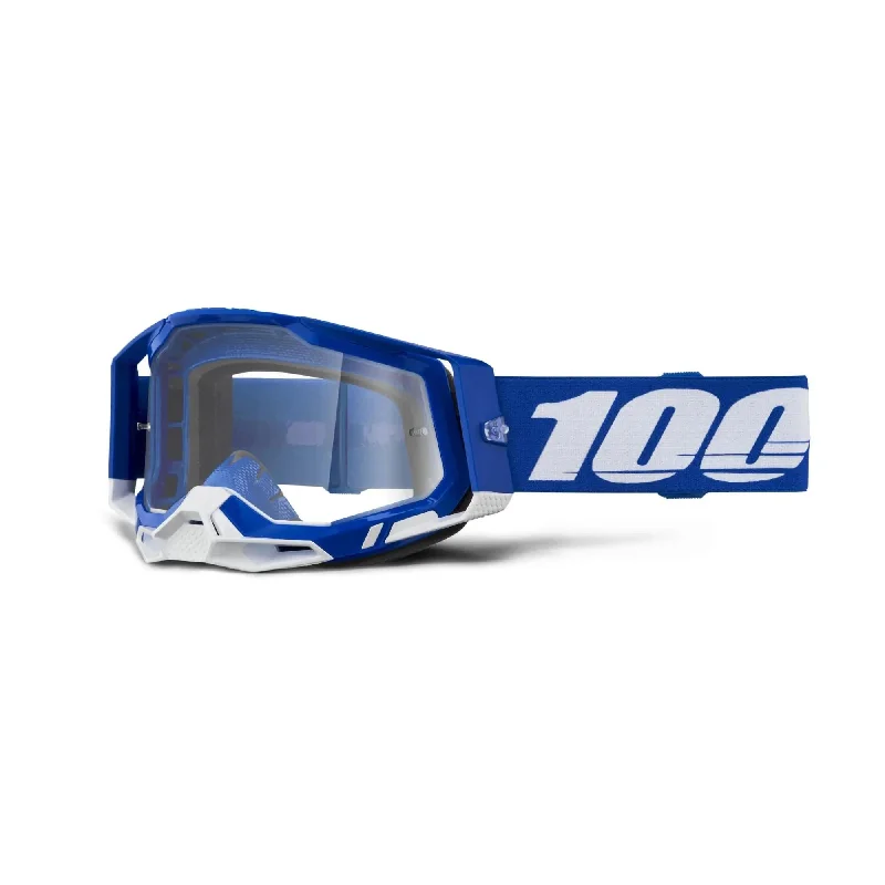 100% Racecraft 2 Goggles Blue / White / Clear Lens