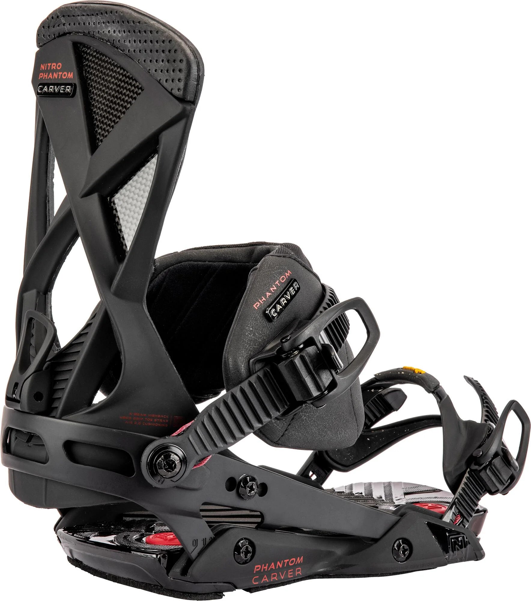 Nitro Phantom Carver Mens Snowboard Bindings Black / Red