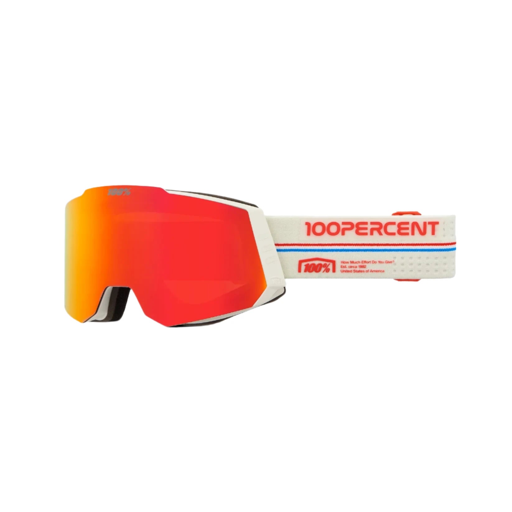 100% Snowcraft Launch - HiPER Red Mirror + HiPER Silver Flash Mirror Snow Goggle