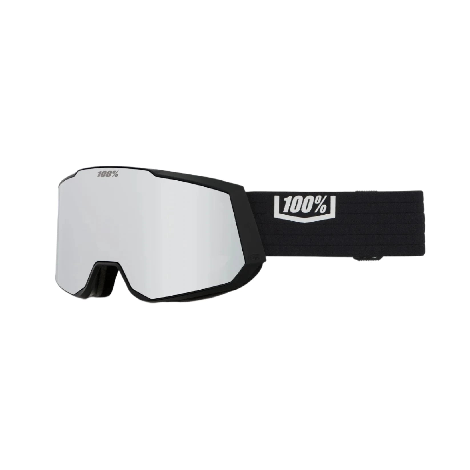 100% Snowcraft XL Black - HiPER Silver Mirror + HiPER Turquoise Mirror Snow Goggle