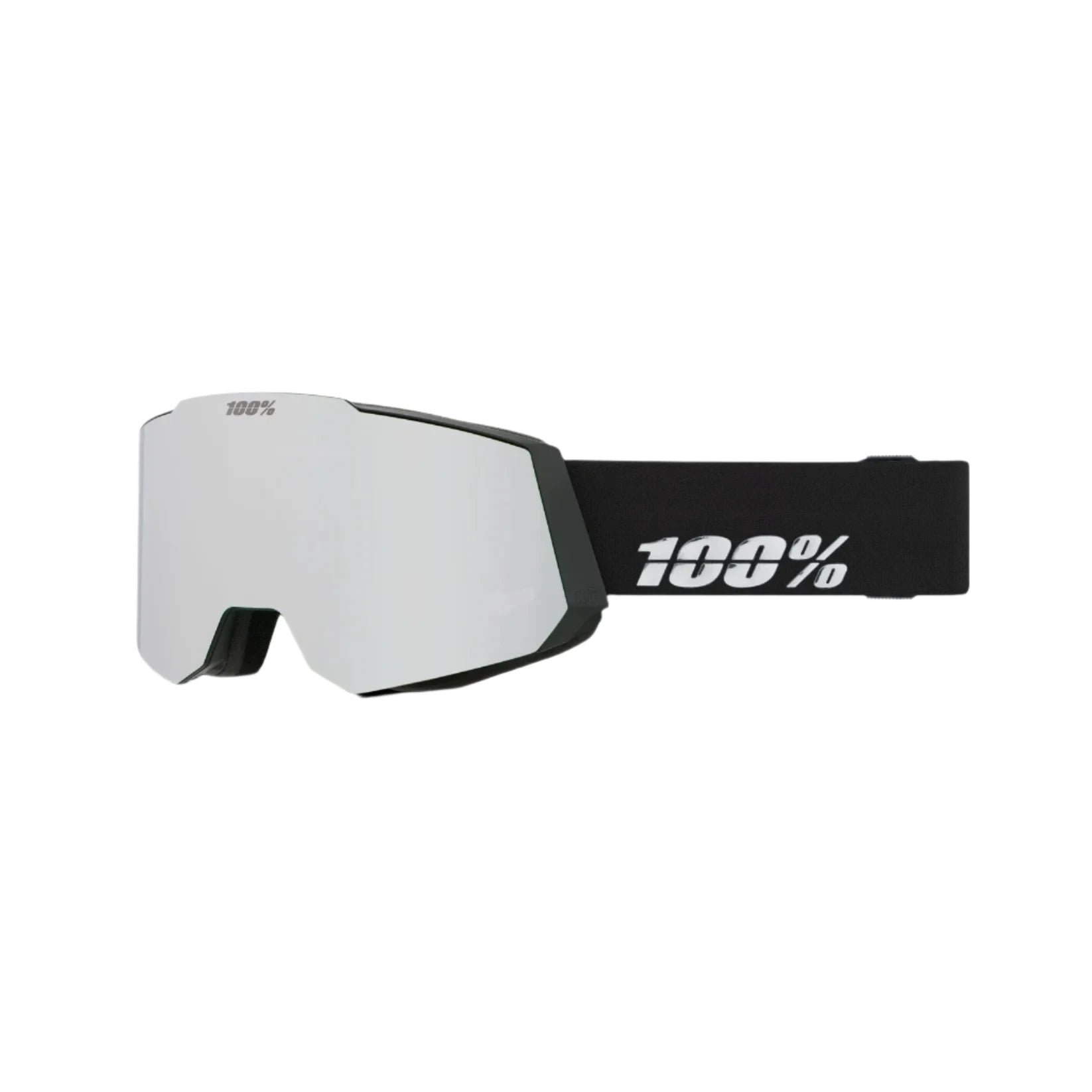 100% Snowcraft Black - HiPER Silver Mirror + HiPER Turquoise Mirror Snow Goggle