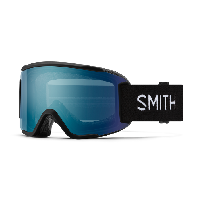 SMITH Squad S Black - ChromaPop Everyday Blue Mirror + Yellow Snow Goggle