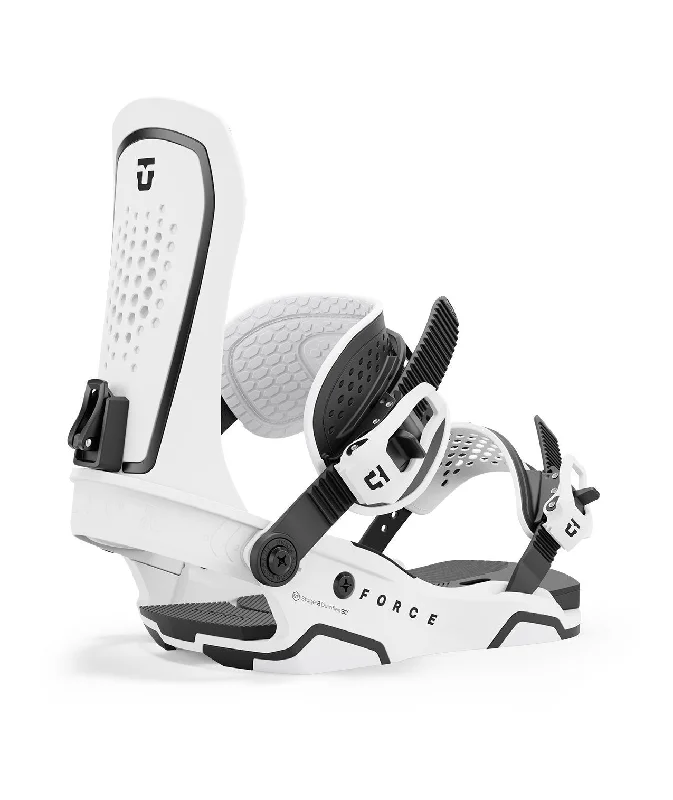 Union Force Snowboard Bindings, Mens Medium (US 8-10), White New 2025