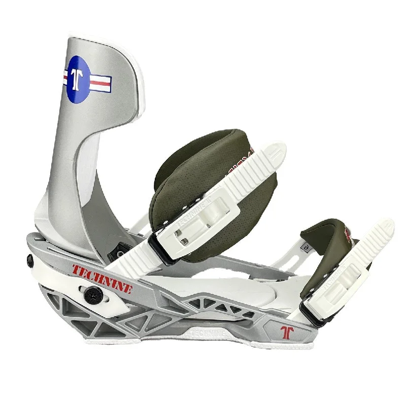 Technine Pro Slugger Snowboard Bindings Medium (US 6-8) Gray/Dark OliveNew 2023