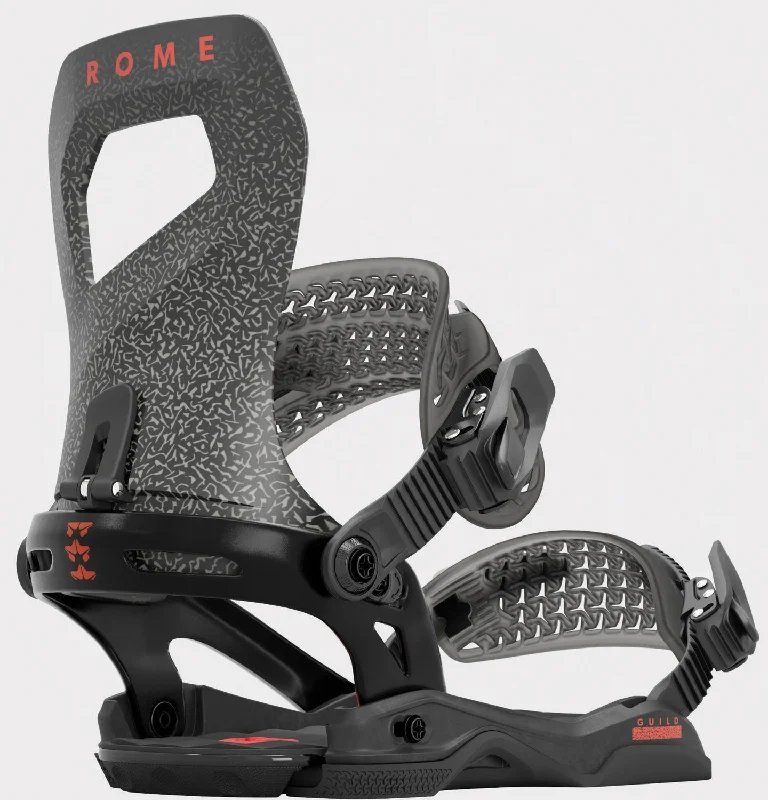 Rome Guild Snowboard Bindings, Small (Womens US 6.5-8.5), Black Speckle New 2024