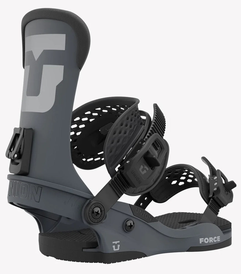 Union Force Mens Snowboard Bindings (Team High Back) Charcoal Grey