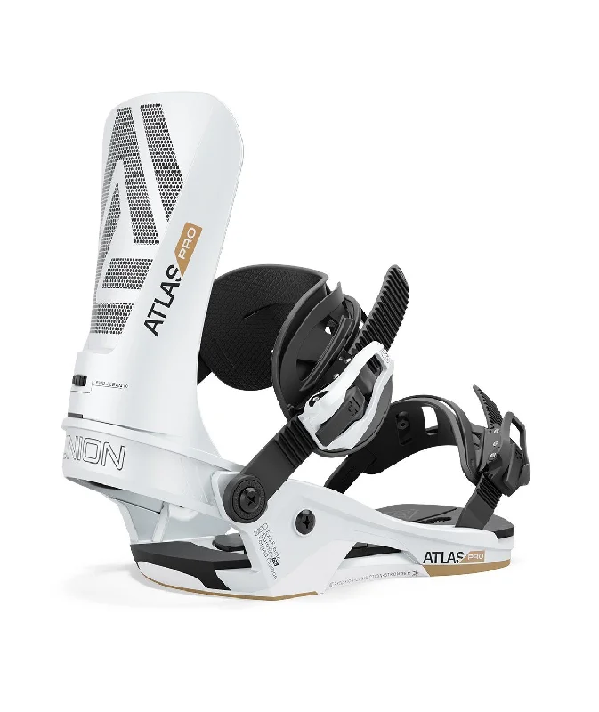 Union Atlas Pro Snowboard Bindings Men's Large US 10.5-13 Metallic White New