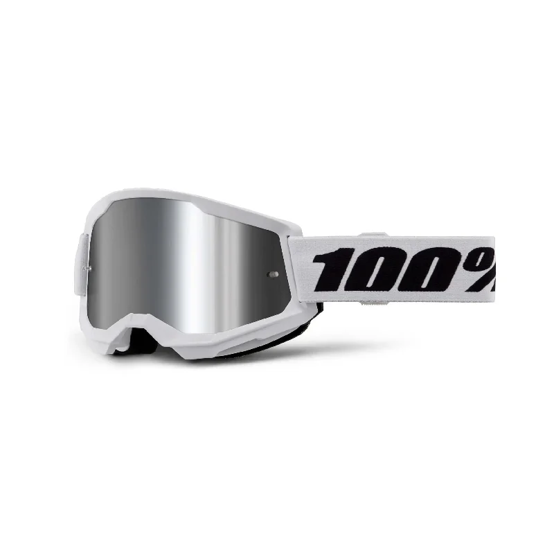 100% Strata 2 Goggles White / Silver Mirror Lens